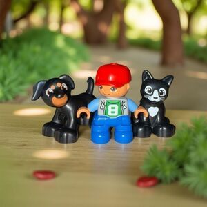 LEGO Duplo Creative Building Toys Boy Cat Dog Replacement Mini Figures 2" B22
